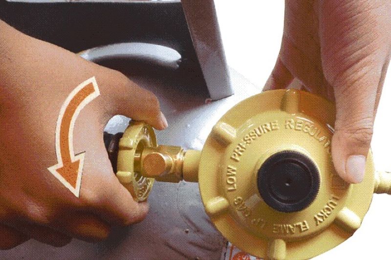 Cách mở bình gas van chụp