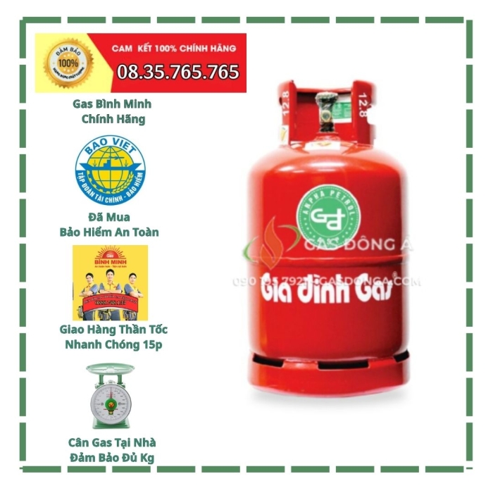 Gas Gia Đình Đỏ 12kg Bình Minh