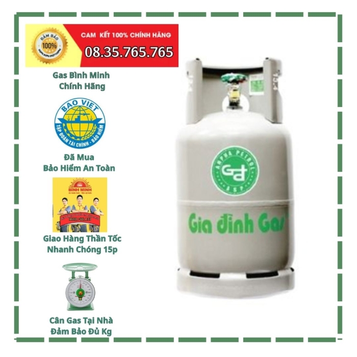 Gas Gia Đình Xám 12kg Bình Minh.